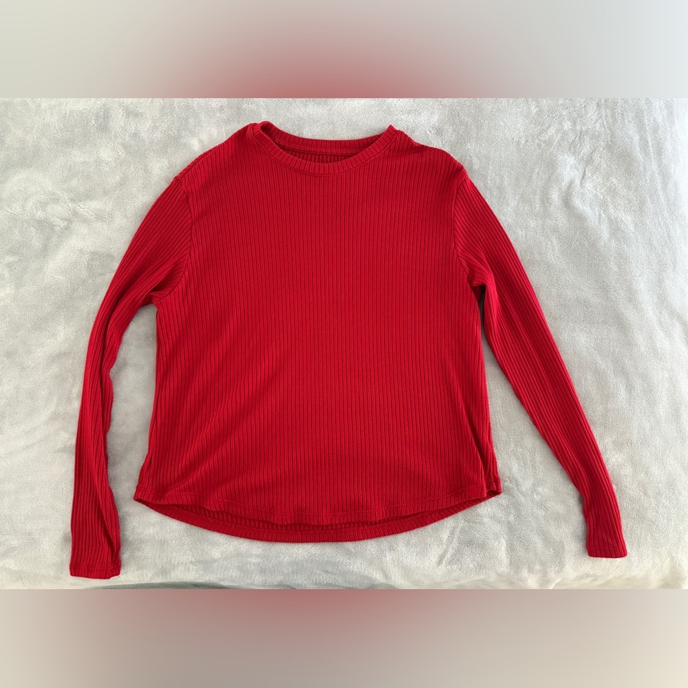American Eagle Outfitters Red Long Sleeve Tee